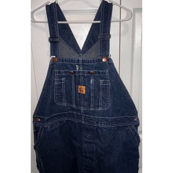 Vintage Men's Big Ben Bib Overalls  44 X 30, 7 Pockets, Dark Wash, Made in USA‎ - Picture 3 of 9